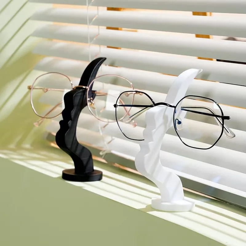 Curved Design Side-Face Shaped Eyeglass Holder Abstract Face Shaped Creative Artistic Eyewear Display Rack Practical Lightweight