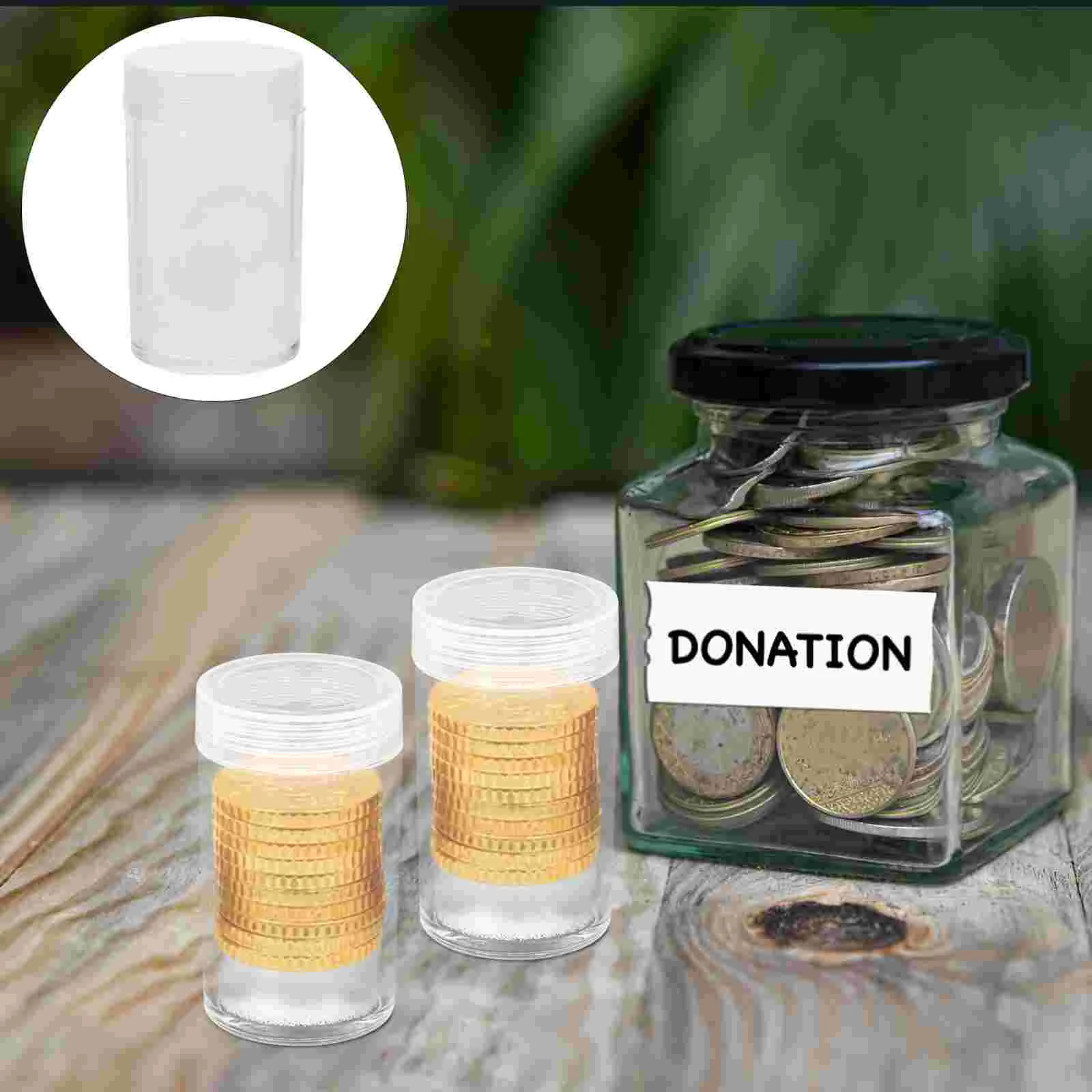 

10 Pcs Coin Box Container Collecting Clear Case Capsules Storage Holders Plastic Collection Boxes Accessory
