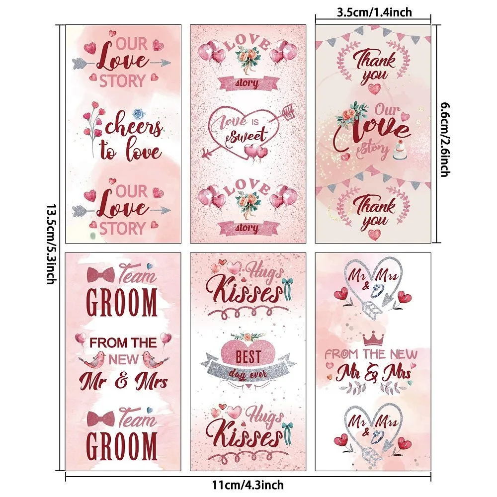 Leaf Paper Self Adhesive Mini Bar Wrappers Baby Shower Lable Stickers for Baby Boys Girls Shower Decor Word