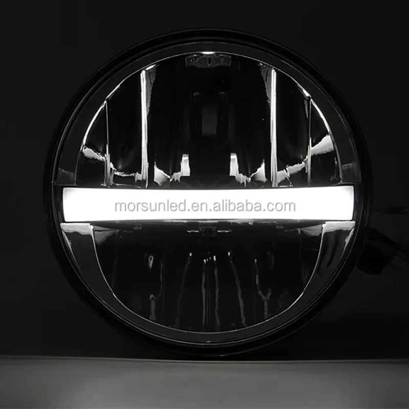 Morsun 5-3/4 5.75 بوصة مجموعة مصابيح LED مستديرة هالو مرحبا/لو شعاع المصابيح الأمامية للدراجات النارية لملحقات الدراجات النارية هارلي #3