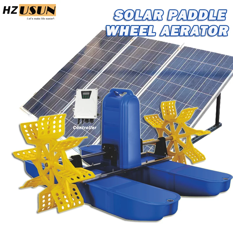 Solar Powered Paddlewheel System for Aeration Pisciculture Aerators Large Pond Solar Oxygenator Splash Paddle Wheel Aerator