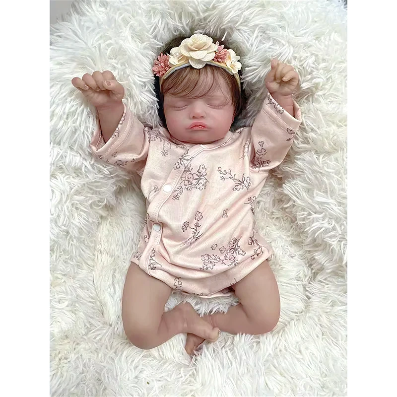 45cm Realistic Alive Doll Newborn Baby Girl Doll Rosalie Hand Details Painting 3D Skin with Visible Veins Muñecas Bebe Reborn