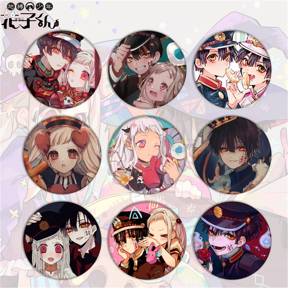 

58 мм аниме-унитаз Ханако-кун Яширо Нене Минимамото Коу Нанамин Сакура Косплей Костюм Значок Булавка СПЭ Брошь из жести ﻿