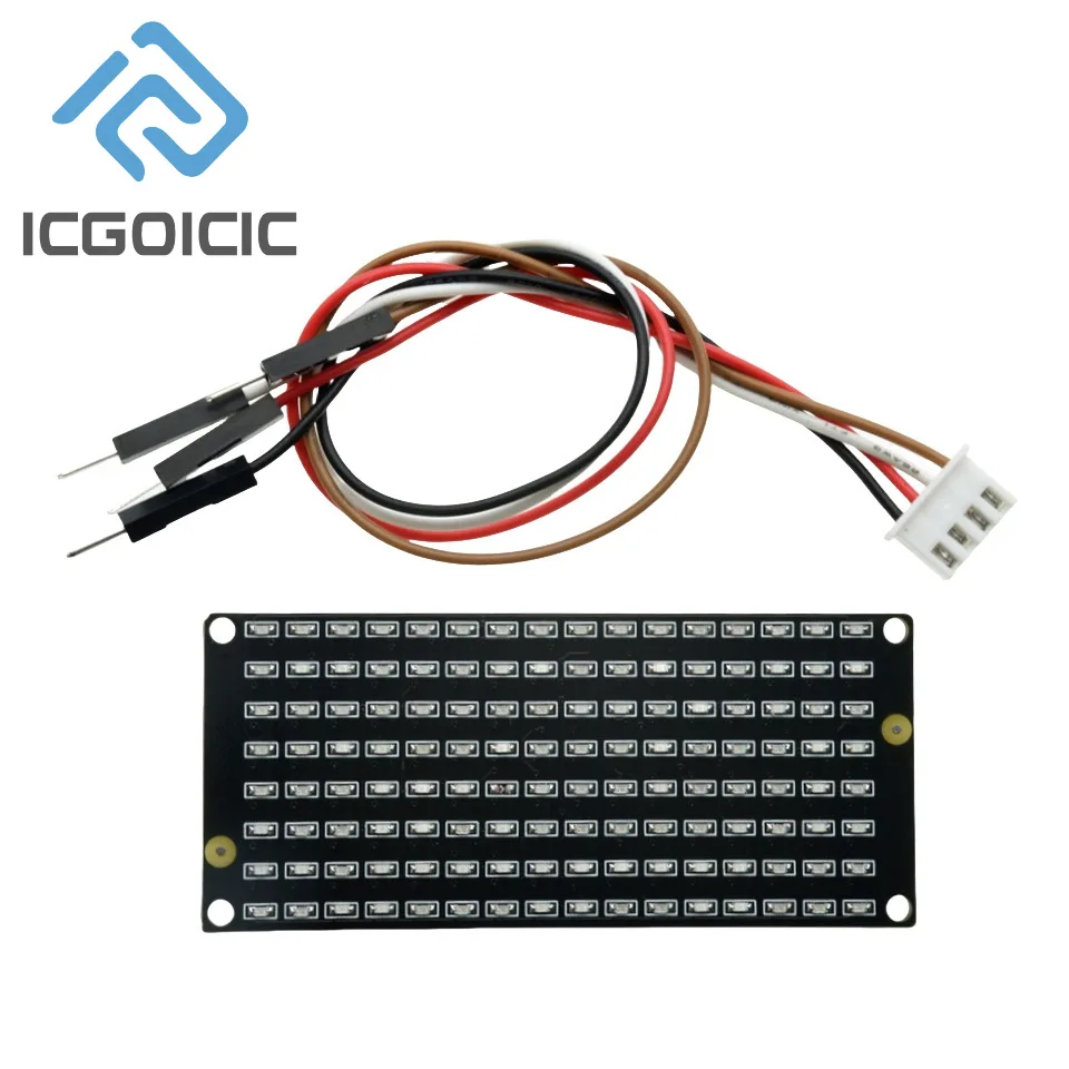 Módulo de exibição de matriz LED 8*16 – Interface I2C, 3,3 V ~ 5 V para projetos DIY Arduino, Micro:bit e Raspberry Pi