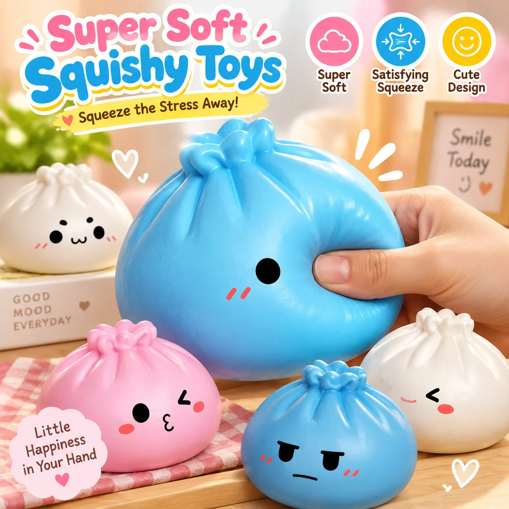 Hot Sale Viral Slow Rising Bun Squishy Toy Cute Funny Creative Press Stress Relief for Students Adults Anxiety Relief Gift