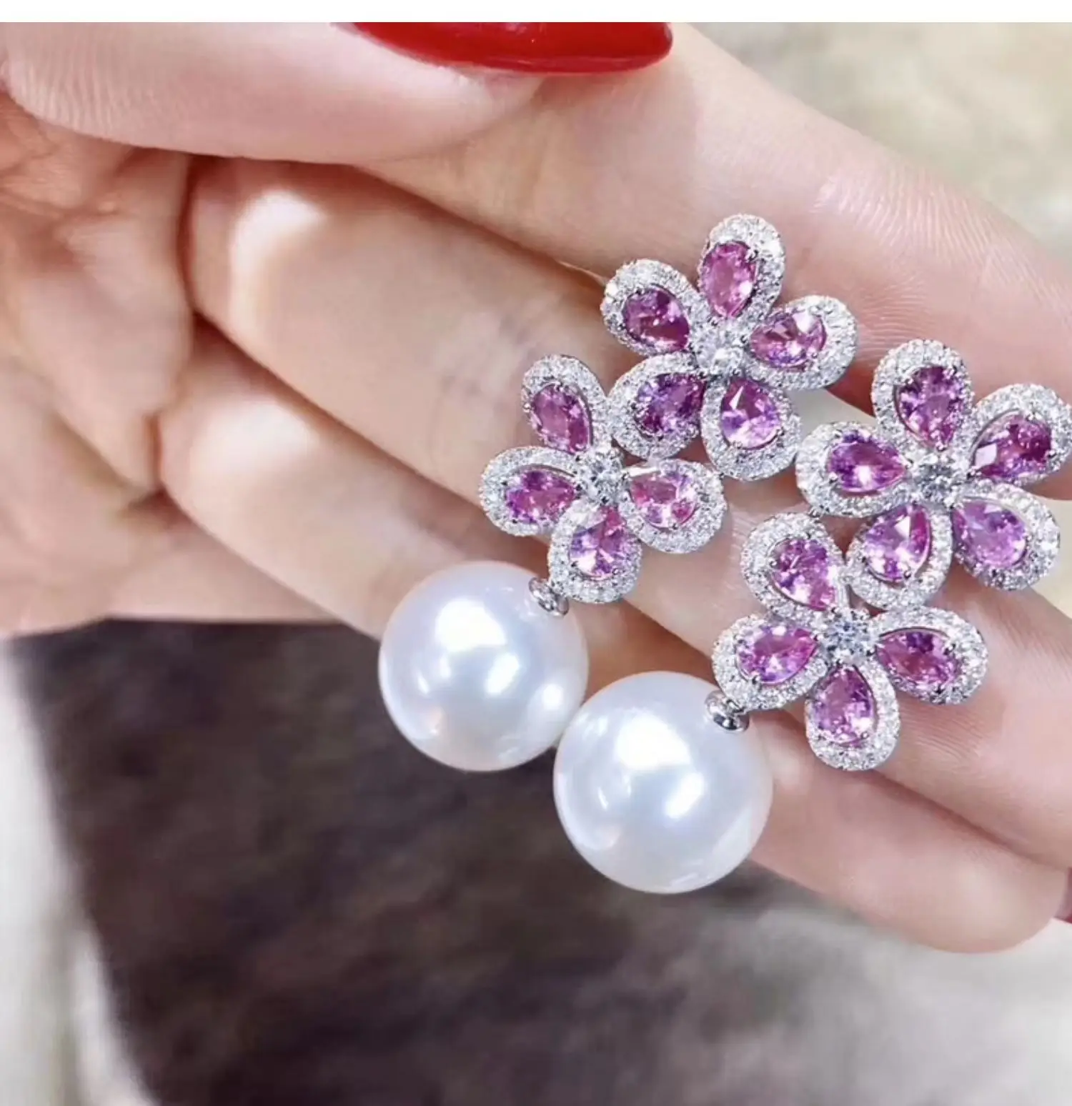 New product set AAAA10-11mm natural Japanese round pearl earring necklace 18 inch/925s* can be sold separately