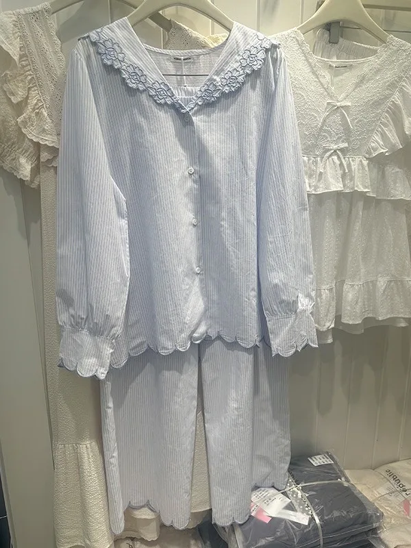 public-sweet-floral-embroidery-long-sve-cotton-spwear-cardigan-sle-home-clothes-for-women-spring-autumn-seasonal-use