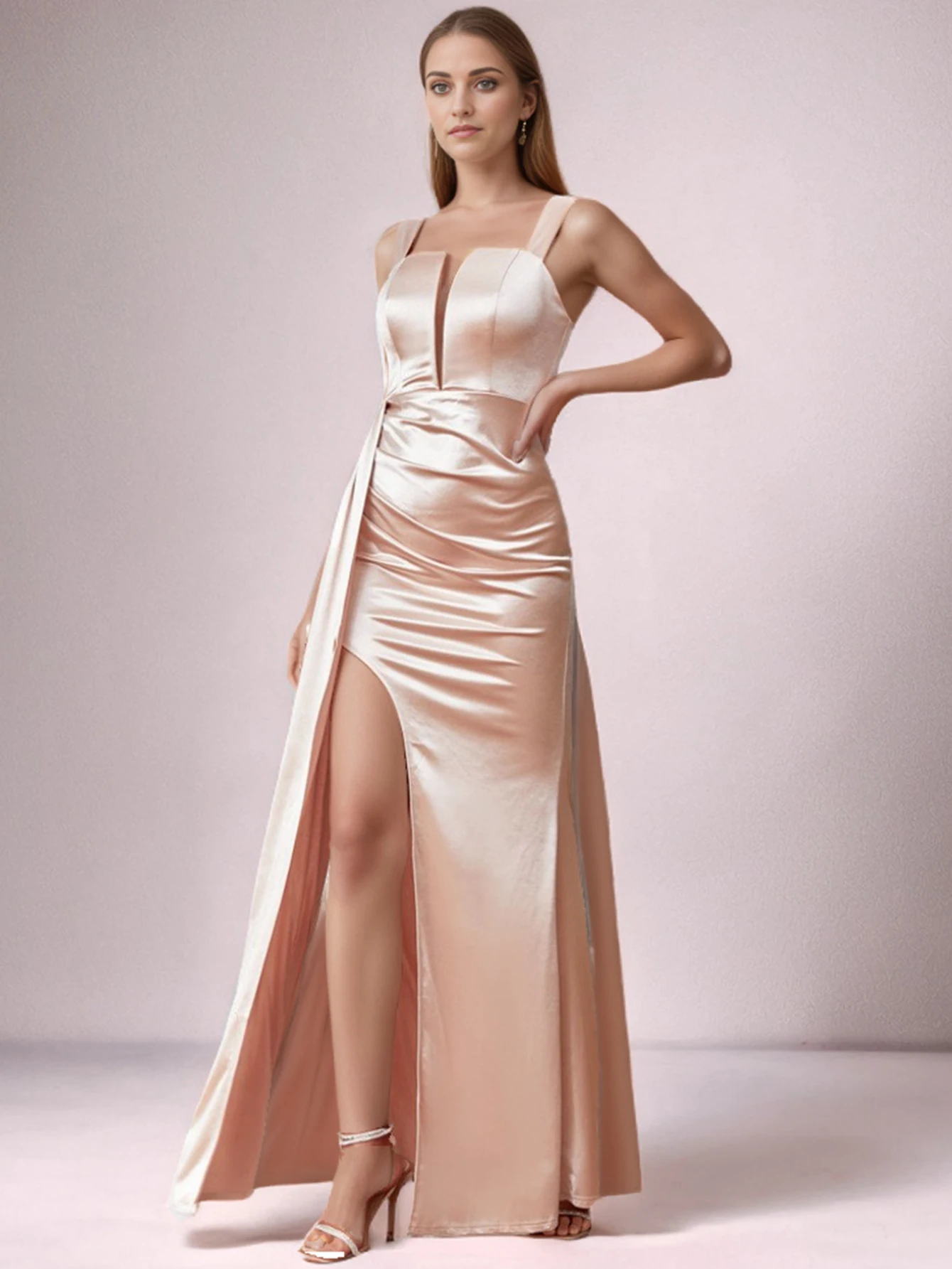 女性のためのセクシーなサテンマキシドレス,エレガントな夏服,豪華なウエディング,花嫁介添人のイブニングドレス