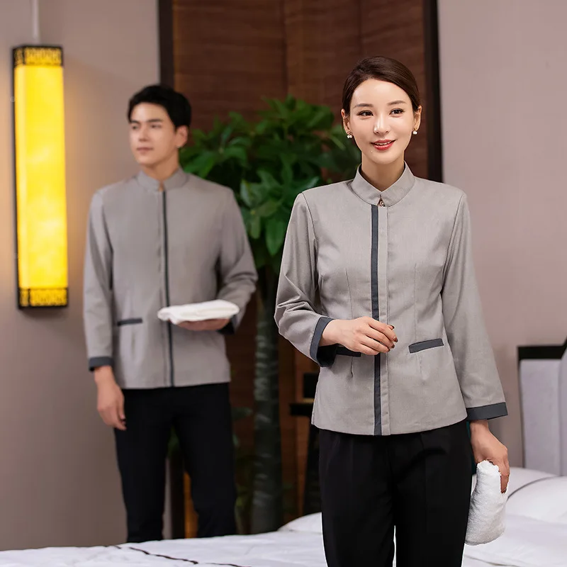 Star Hotel Cleaning Work Autumn Winter Clothes Men's and Women's Room Attendant Hospital Floor Property Cleaner Clot