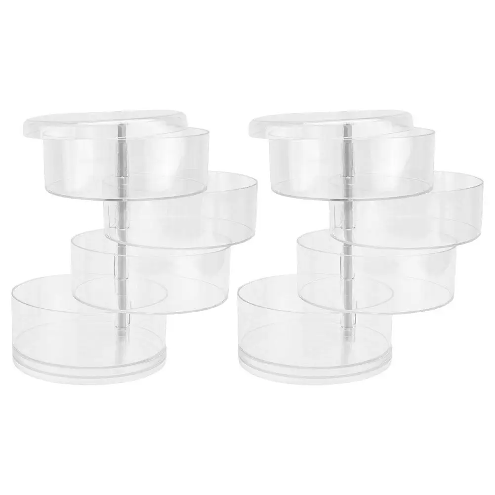 2Pcs Rotating Skincare Organizer Multi-Level Storage Holder Compact Makeup Turntable for Dresser Counter Perfume Shelf