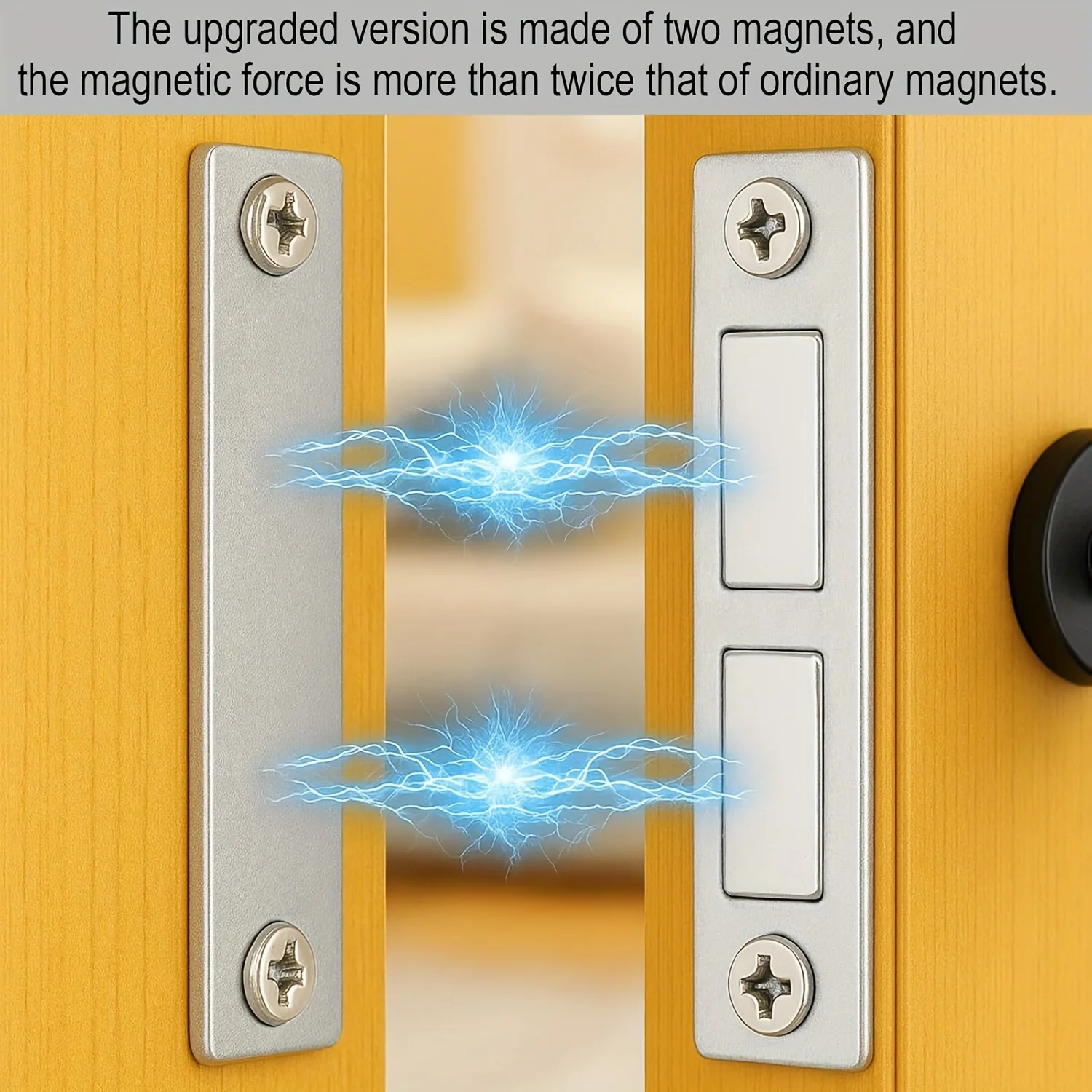3 Pcs Extra Long Magnetic Door Catch Ultra Thin Magnetic Door Lock for Sliding Doors Windows Kitchen Cabinet Drawers Hardware