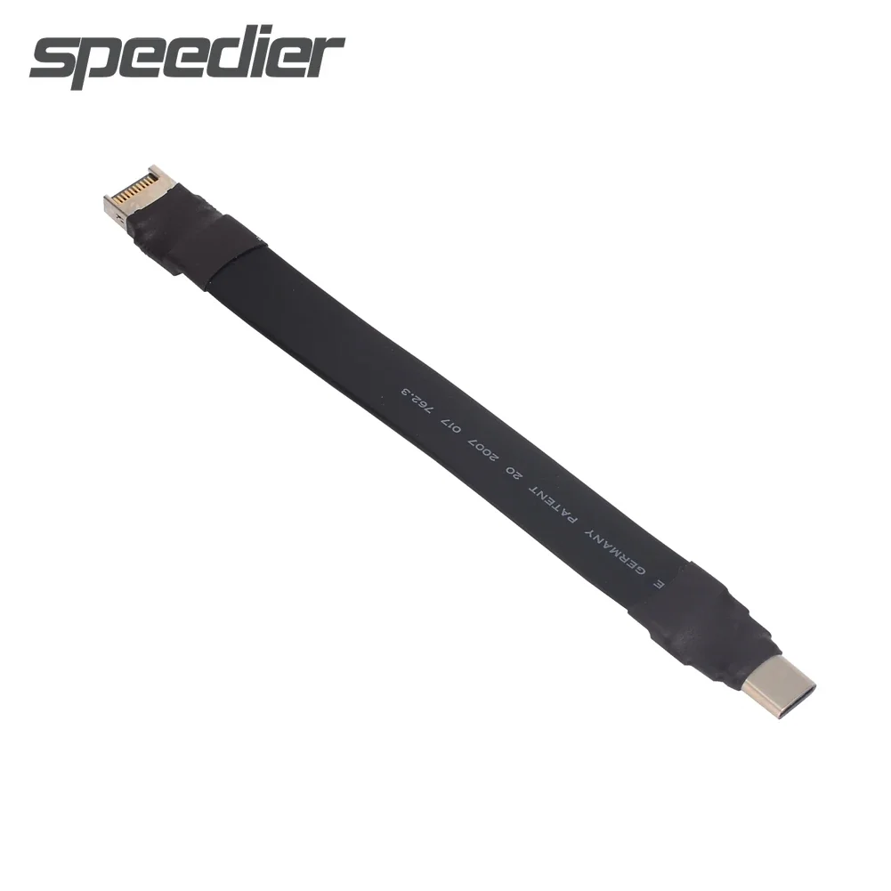 20 Gbit/s USB 3.2 Gen 2x2 Typ C auf 19/20P Typ E Stecker auf Stecker abgeschirmter Flachbandkabeladapter 20P für ITX/ATX Mainboard A4 Gehäuse