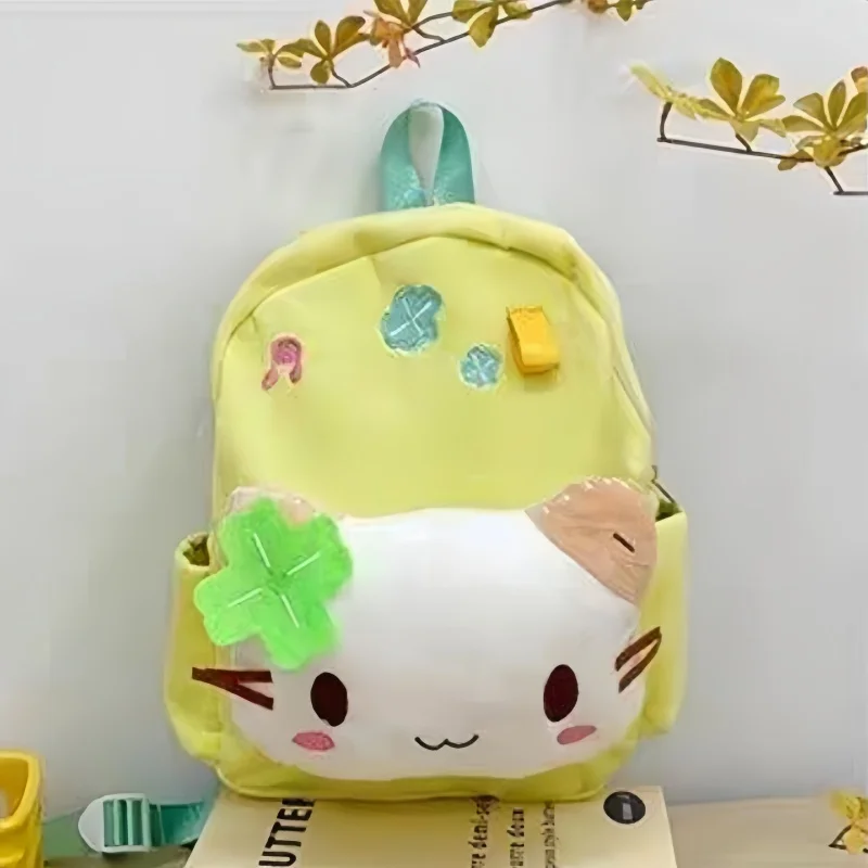2025 رائجة البيع Masyumaro Fuwa Nyanko القط على ظهره حقيبة أنيمي لطيف المدرسية حقيبة أقلام رصاص حقيبة الظهر العصرية الأطفال هدايا عيد الميلاد #4