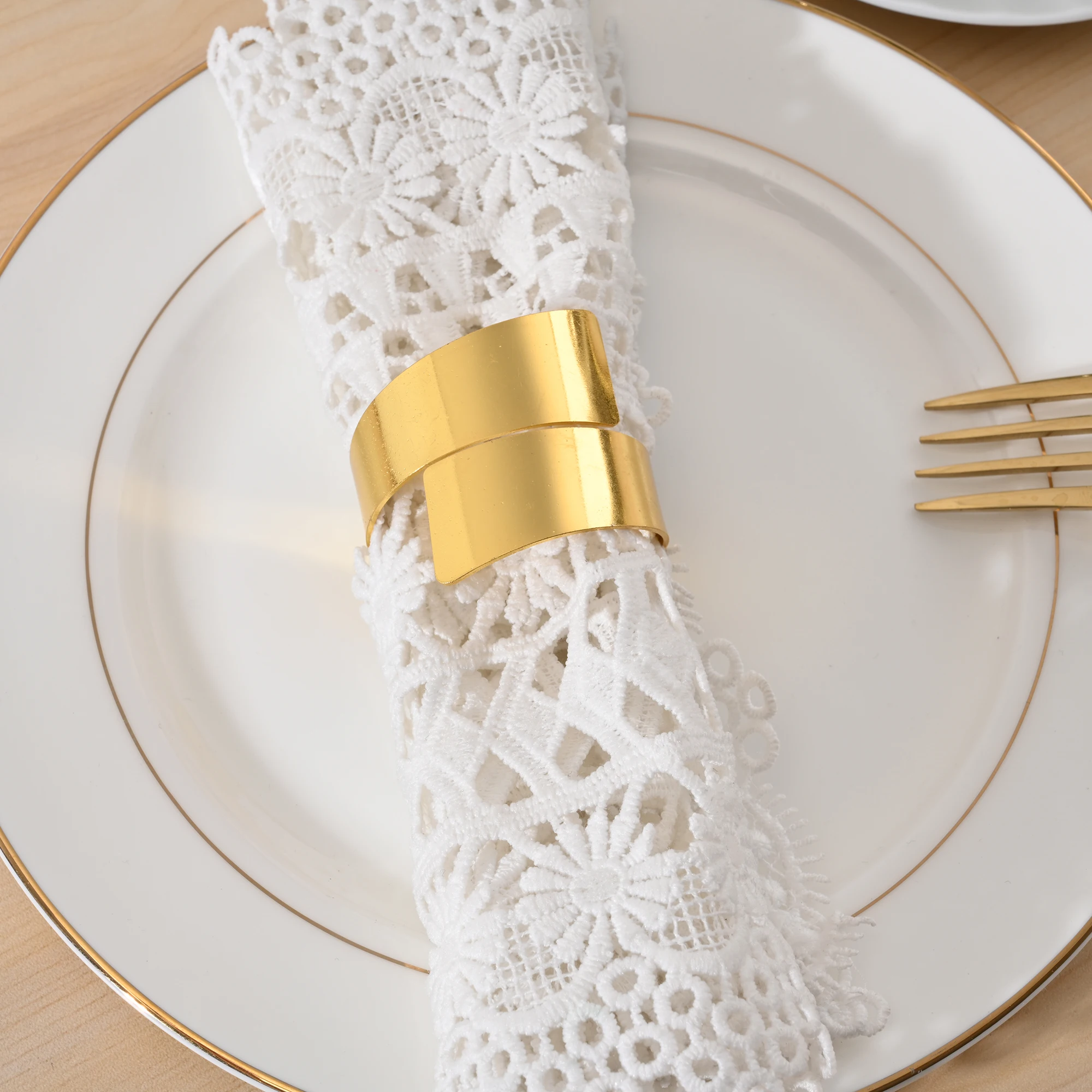 Serviette Rings Napkin Holder Table Dinner Towel Napkin Ring Decoration for Wedding Party Hotel Banquet Silver Gold Rose Gold