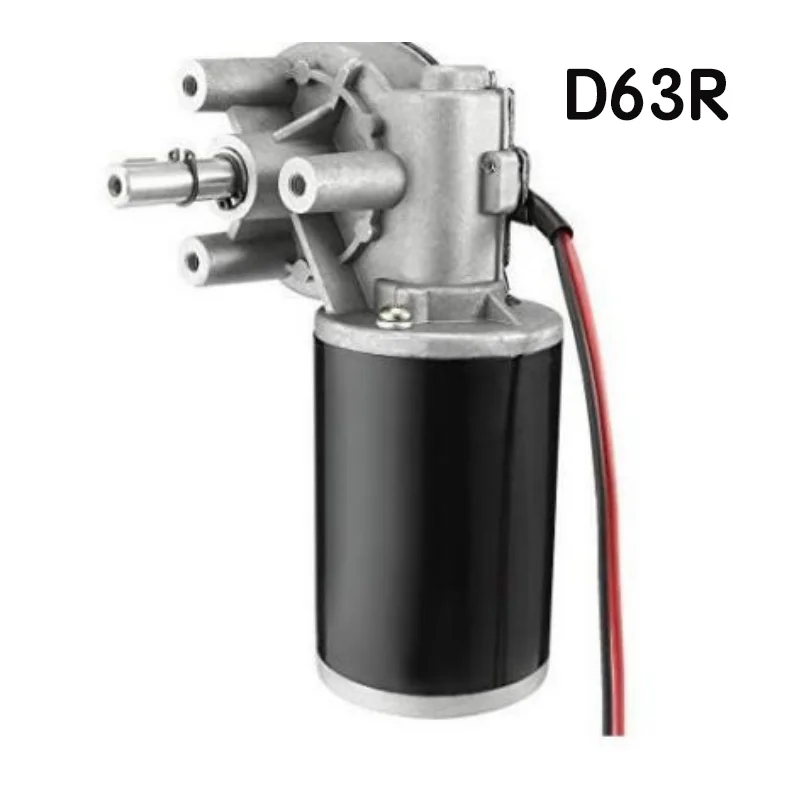 Imagem -02 - Motor de Desaceleração de Direção Direita D63 Motor dc de Desaceleração com Engrenagem Sem-fim Motor de Portão Rolante de Garagem Porta de Portão Deslizante 12v 24v