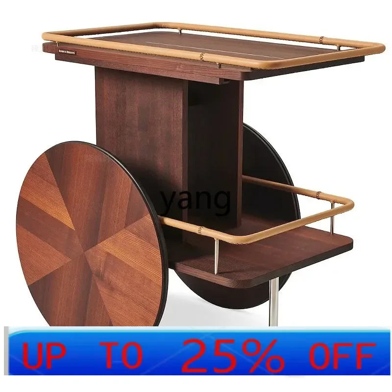 lmm solid wood high-grade wine and wine cabinet cart multi-functional iron dining car