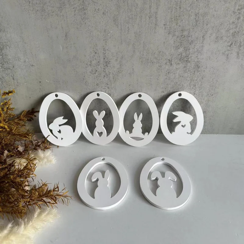 Easter rabbit hanging plaster mold rabbit pendant keychain epoxy mold