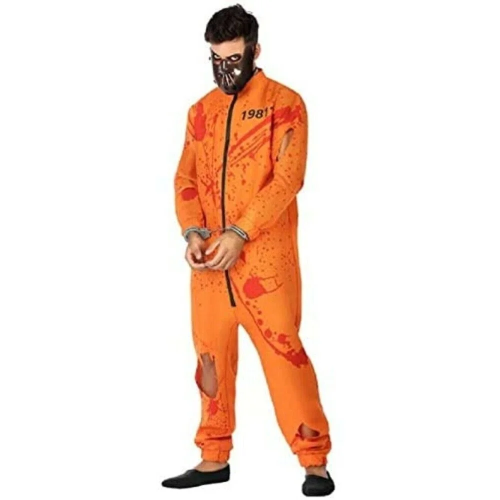 Maxia Fiesta - Disfraz Preso Sangriento Hombre Adulto Psicópata Canibal Halloween Carnaval