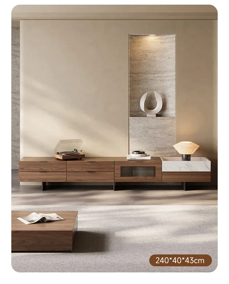 b11-7.2 TV Cabinet Minimalist Living Room Villa Simple Modern Marble Storage Floor Cabinet