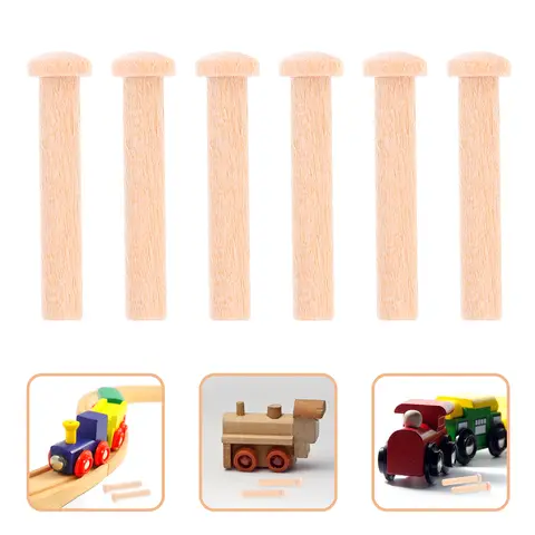 20 Pcs Pegboard Solid Wood Small Dowels Pin Nail Manual Wooden Nails Beige Child
