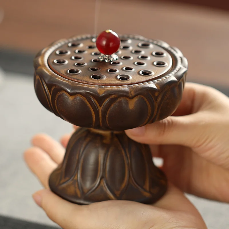 

Zen Retro Incense Burner Home Use Coil Incense Burner Creative Ceramic Sandalwood Burner Tea Ceremony Ornament Incense Stick Bur