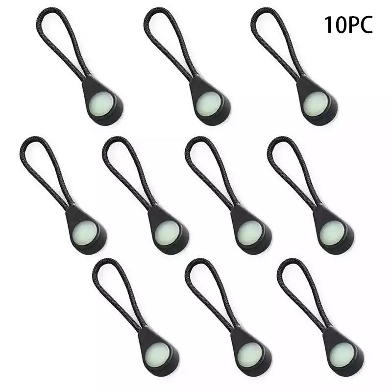 20/10pcs Luminous Zipper Puller Cord Ideal Kit Markers For Coats Jackets Rucksacks Tent Luggage Zippers Outdoor Camping Tool