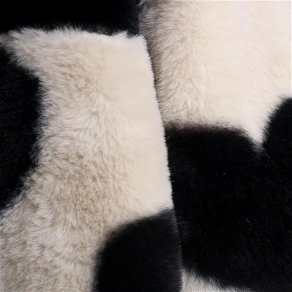2024 New Love Plush Jacket Women Loose Hooded Thick Cotton-Padded Clothes Tide Women\'s Faux Rabbit Fur Jacket Autumn And Winter