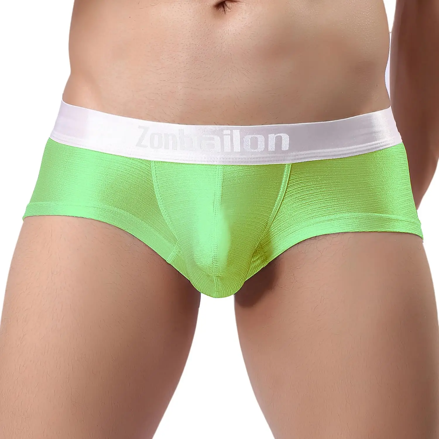 ZONBAILON Men's Sexy Underwear Bulge Pouch Ice Silk Underpants Low Rise Trunks Short Leg Boxer Briefs Pack