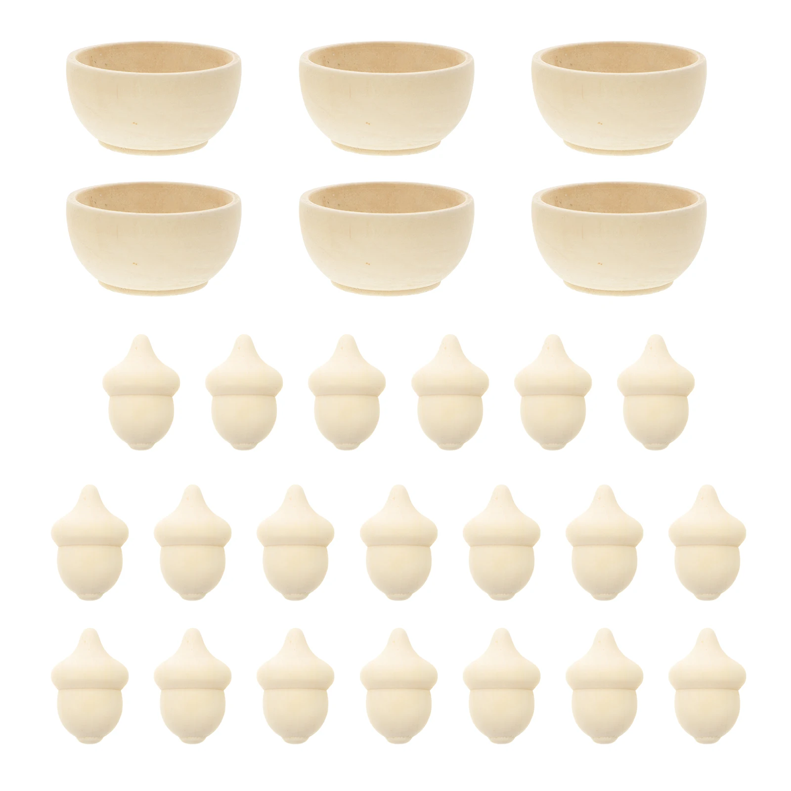

20pcs Wooden Acorn Kit Mini Unfinished Craft Acorns for Kids Toddlers Preschool Counting Toys Sorting Activities Montessori