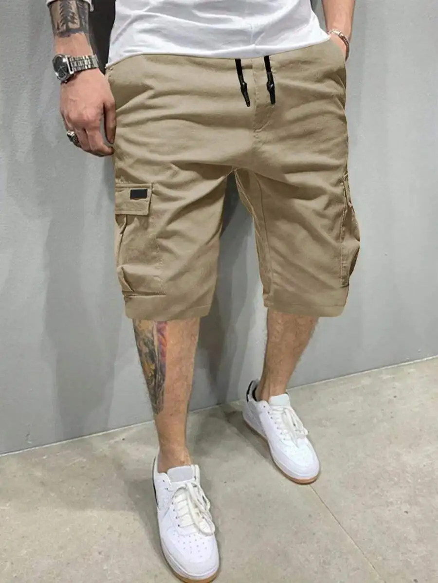 

Mens Casual Cargo Shorts With Drawstring Waist Multi Pocket Summer Outdoor Wear