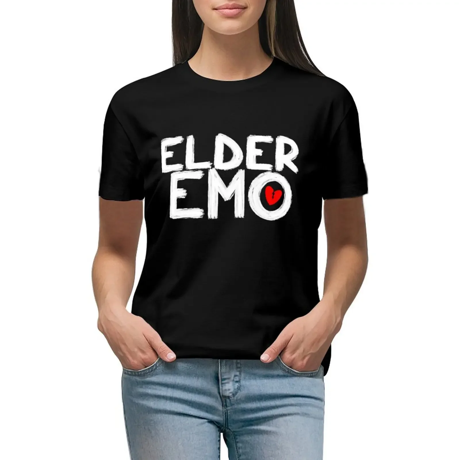 Elder Emo for Millennials T-Shirt cute clothes customizeds quick drying summer tops oversized t shirts for Women