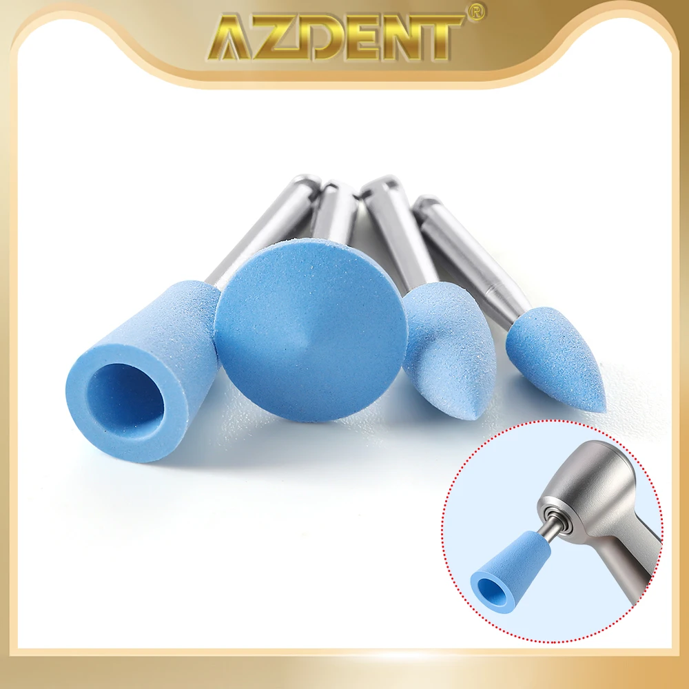 

12 шт., набор для полировки стоматологического композита Azdent RA2,35 мм, силиконовый полировщик для низкоскоростного наконечника, фарфора, натуральная полировка зубов