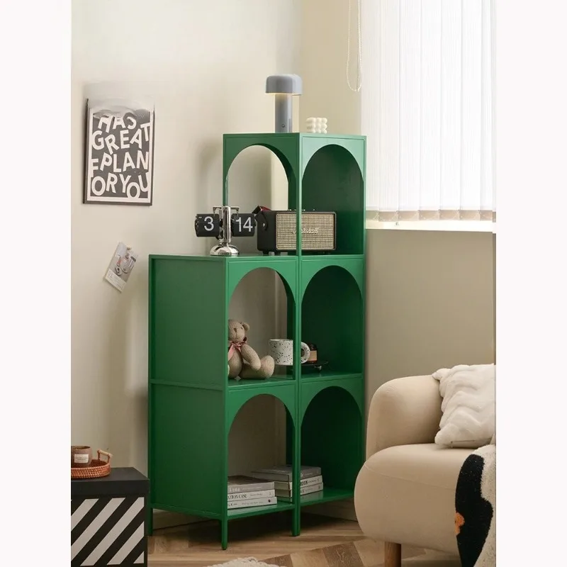 

Creative small bookshelf corner floor-to-ceiling storage shelf wall narrow cabinet wrought iron locker corner corner bookcase