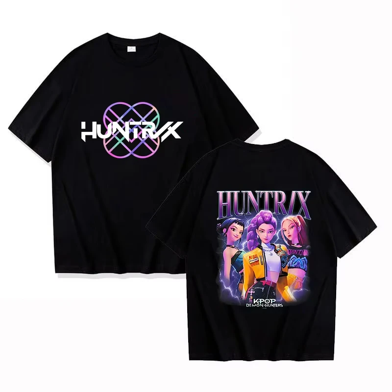 تيشيرتات عصرية KPop Demon Hunters Huntrix للنساء 2025 تيشيرتات بأكمام قصيرة ونمط الفيلم Y2K ملابس علوية كبيرة الحجم للشارع