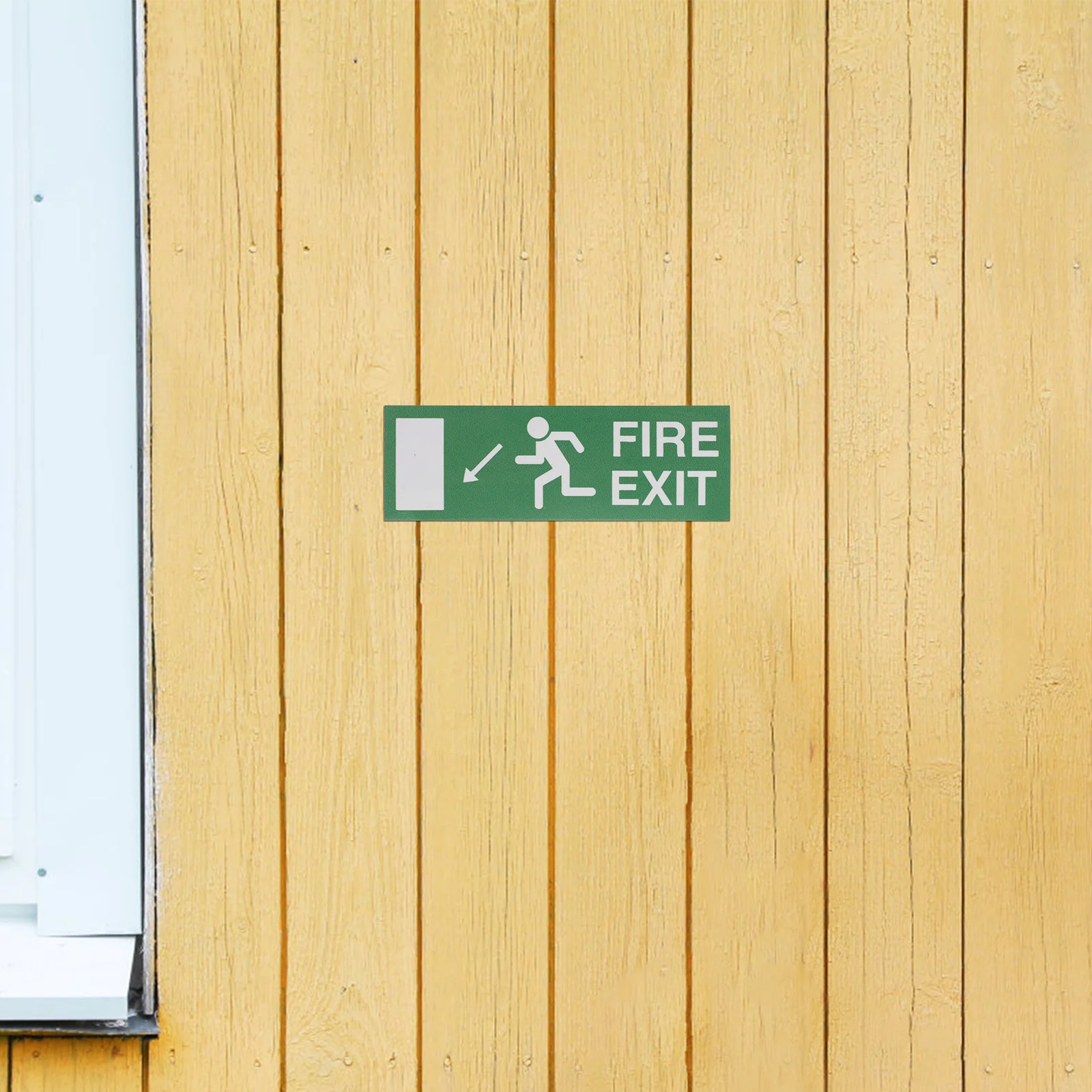 2 Sheets Fire Exit Sign Sticker Durable Safety Exit Stickers For Doors Stairs Corridors Escape Route Warning Decals Traffic