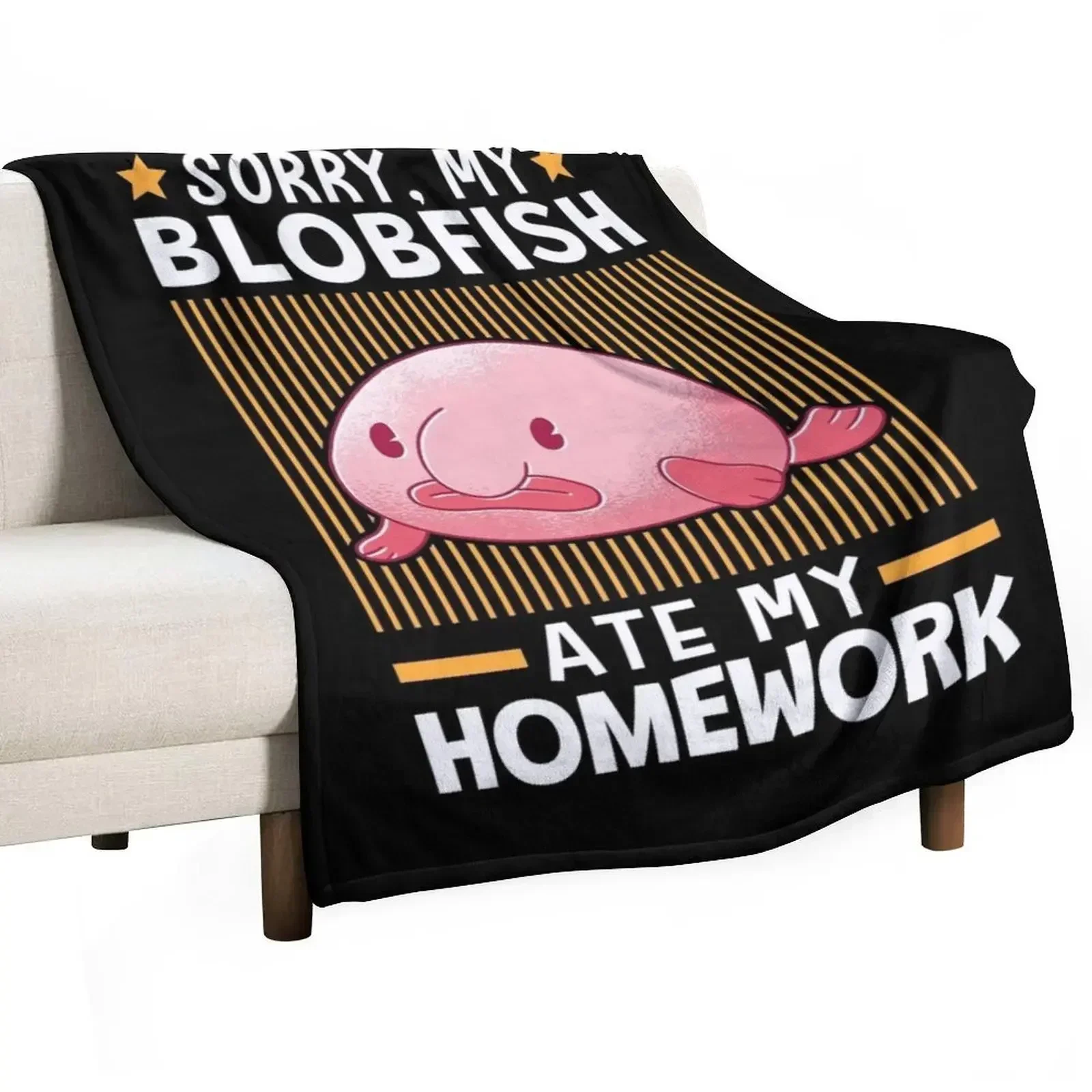 

Blobfish ate my homework Throw Blanket Soft Plaid Comforter For Sofa Thin Blankets