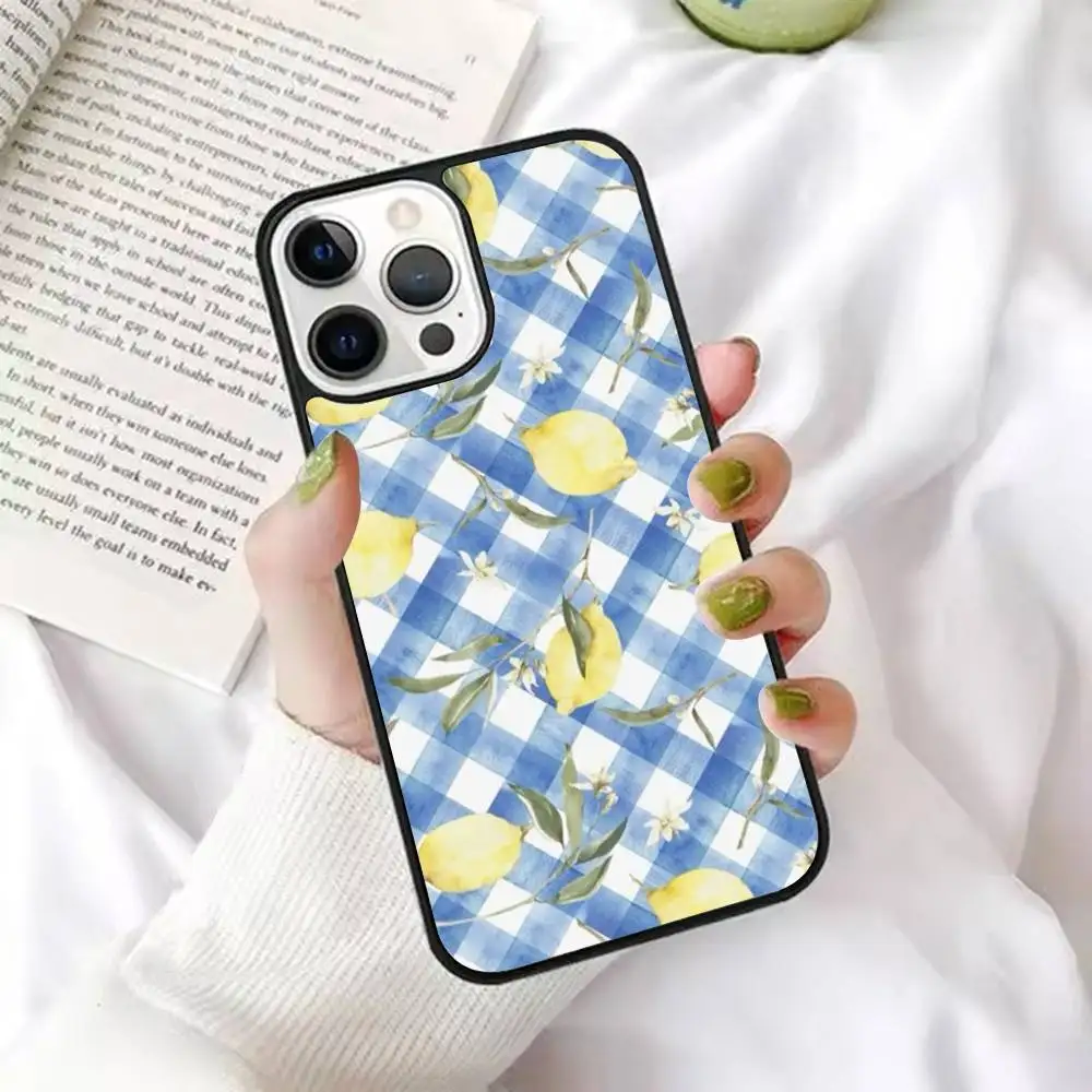 Casing Ponsel Buah Musim Panas Segar Lemon Ceri Untuk IPhone17 16 15 14 13 Pro Max Plus Mini Magnetik Magsafe Pengisian Daya Nirkabel