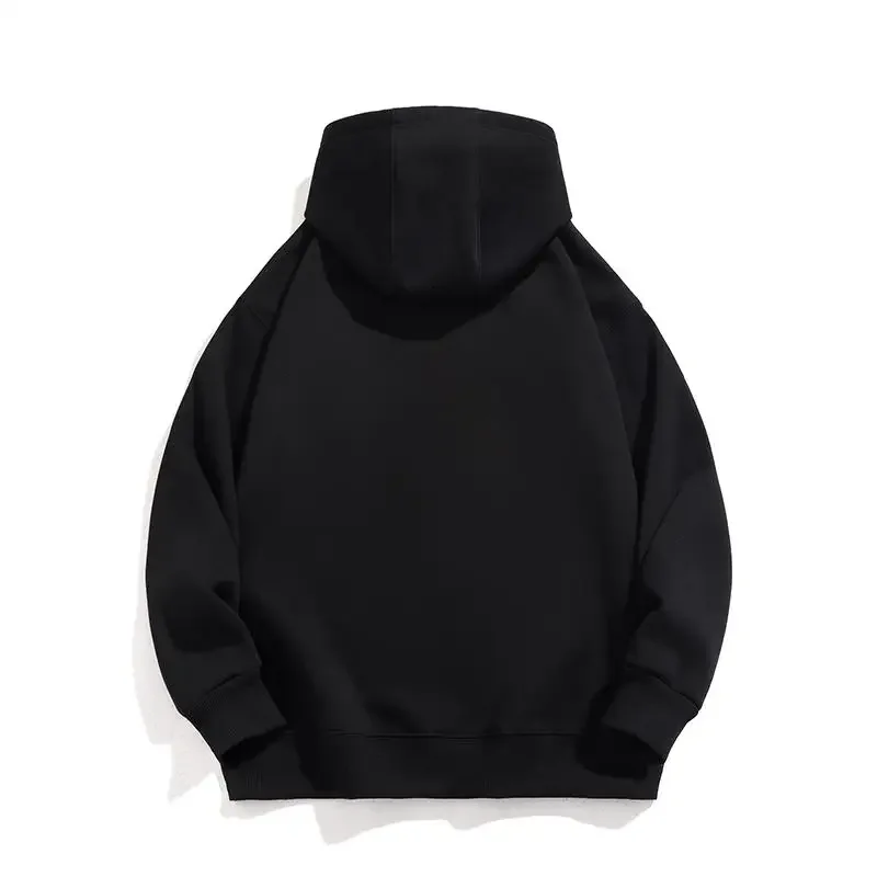 Winter Autumn Plush Hoodies Personality Custom Logo Men and Women Solid Color Thick Loose Sweatshirts Unisex Casual Pullover