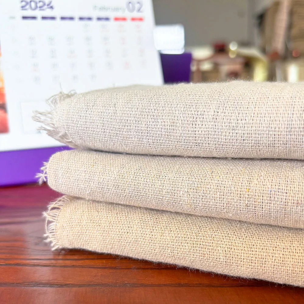 50x150cm Cotton Linen Rough Organic Fabric Breathable for Making Summer Dress Pillow Case Storage Bag Background Craft Materials