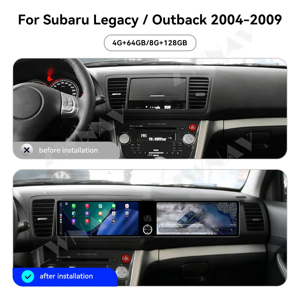 ZWNAV Car Radio For Subaru Legacy / Outback 2004-2009 Wireless CarPlay Android Auto DSP Sound GPS Navigation Octa-Core Fast