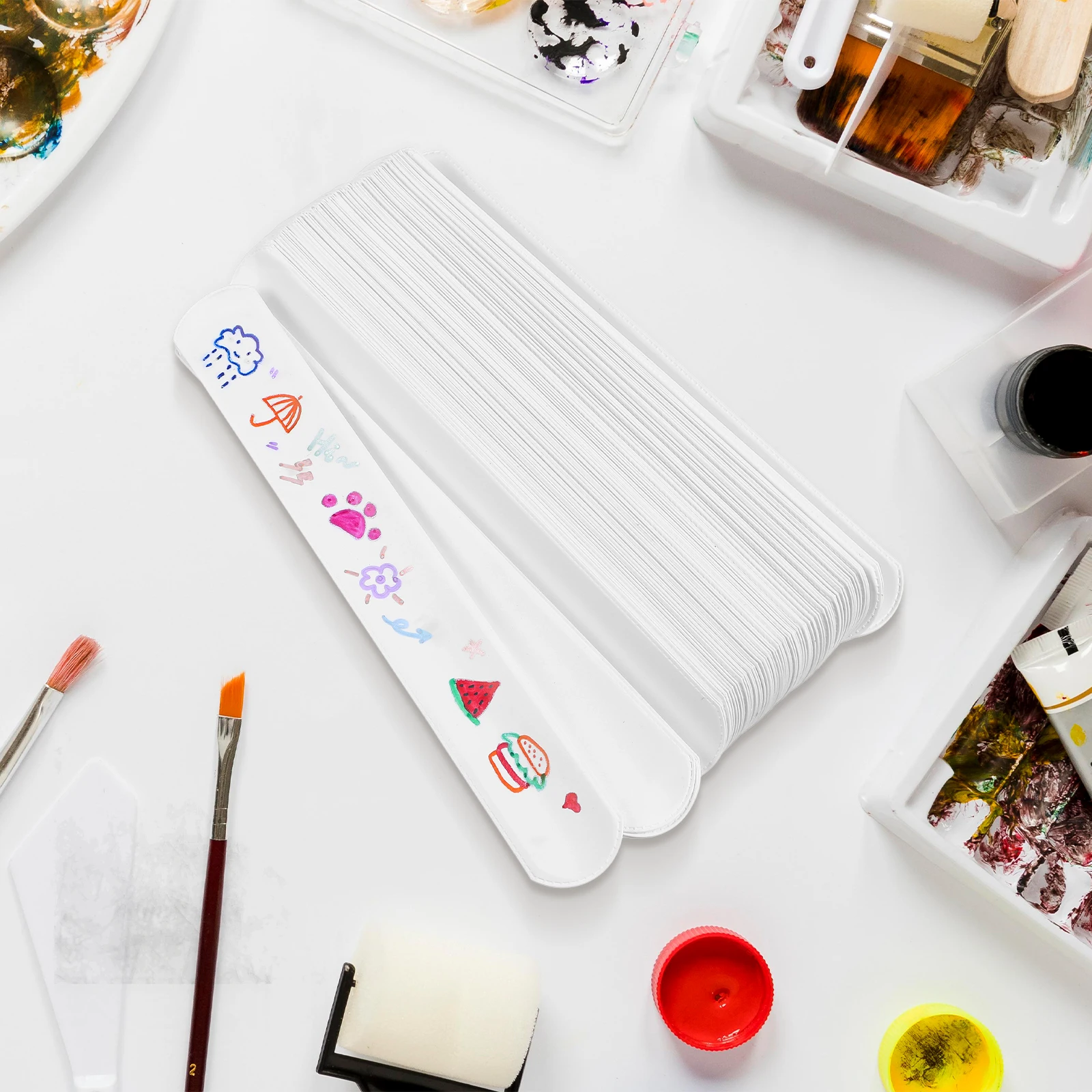 96 pcs Slap Bracelets Blank Kids Patting Bands Safe PVC Material Lightweight Party Favors Halloween Birthday Accessories