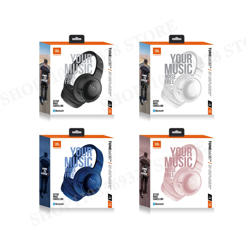 Original JBL TUNE 660NC Wireless Bluetooth Over-Ear Headphones Stereo Noise Cancelling Earphone Pure Bass Headset With Mic