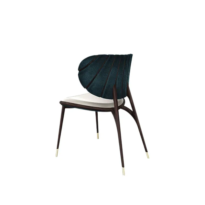 

Italian walnut dining chair sales department club villa home high-end negotiation chair designer fabric restaurant chair