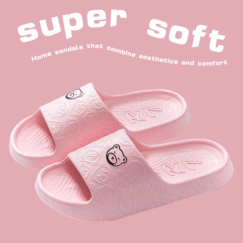 Summer Women Fashion Cute Outdoor Non-Slip Rubber Slippers Indoor Soft Sole Couple Graffiti Sandals