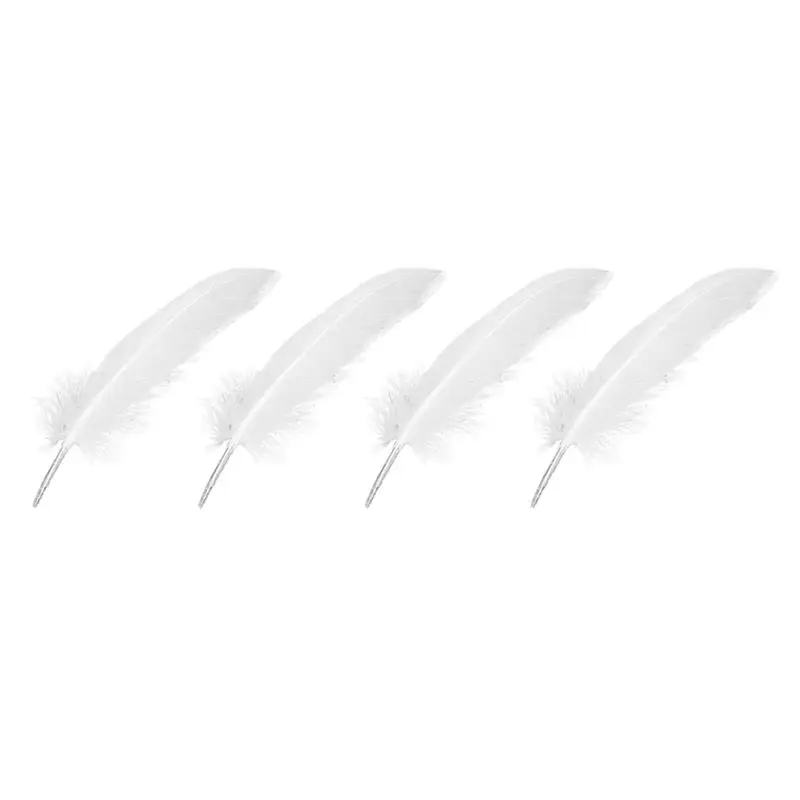 

TEXU 400Pcs White Feathers Goose Craft For Party Hat Crafts Wedding Decoration 15-22Cm