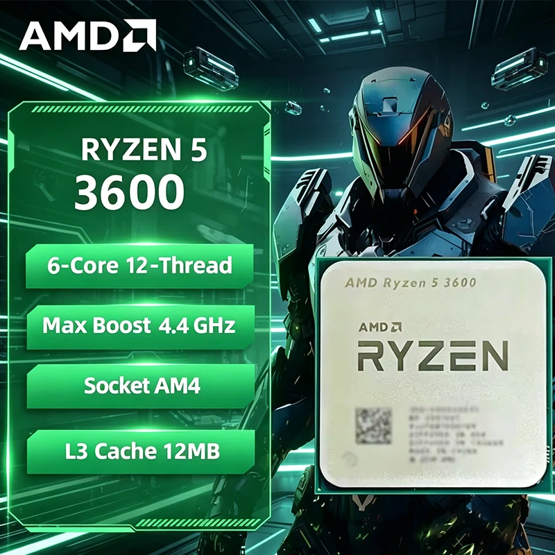 

AMD Ryzen 5 3600 AMD R5 3600 3.6GHz 6-Core 12-Thread CPU Processor LGA AM4 Gaming CPU Without Package