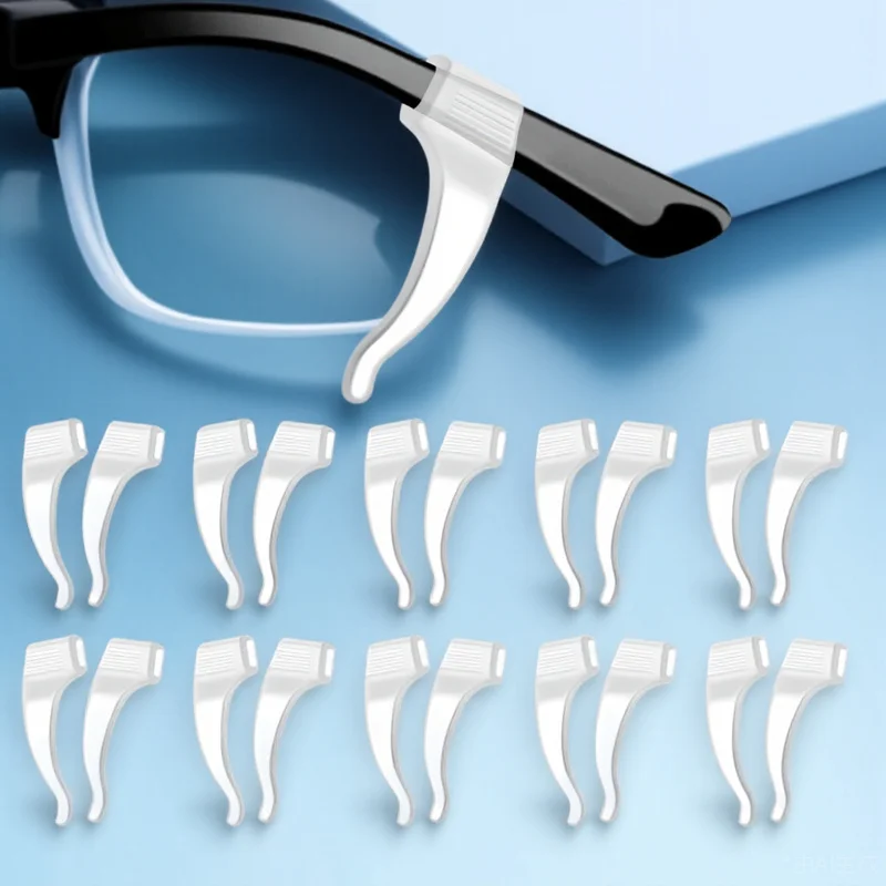 

Glasses Ear Grip 20 Pairs Eyewear Retainer Hooks Non Slip Temple Tips for Sunglasses Reading Eyeglass Accessories