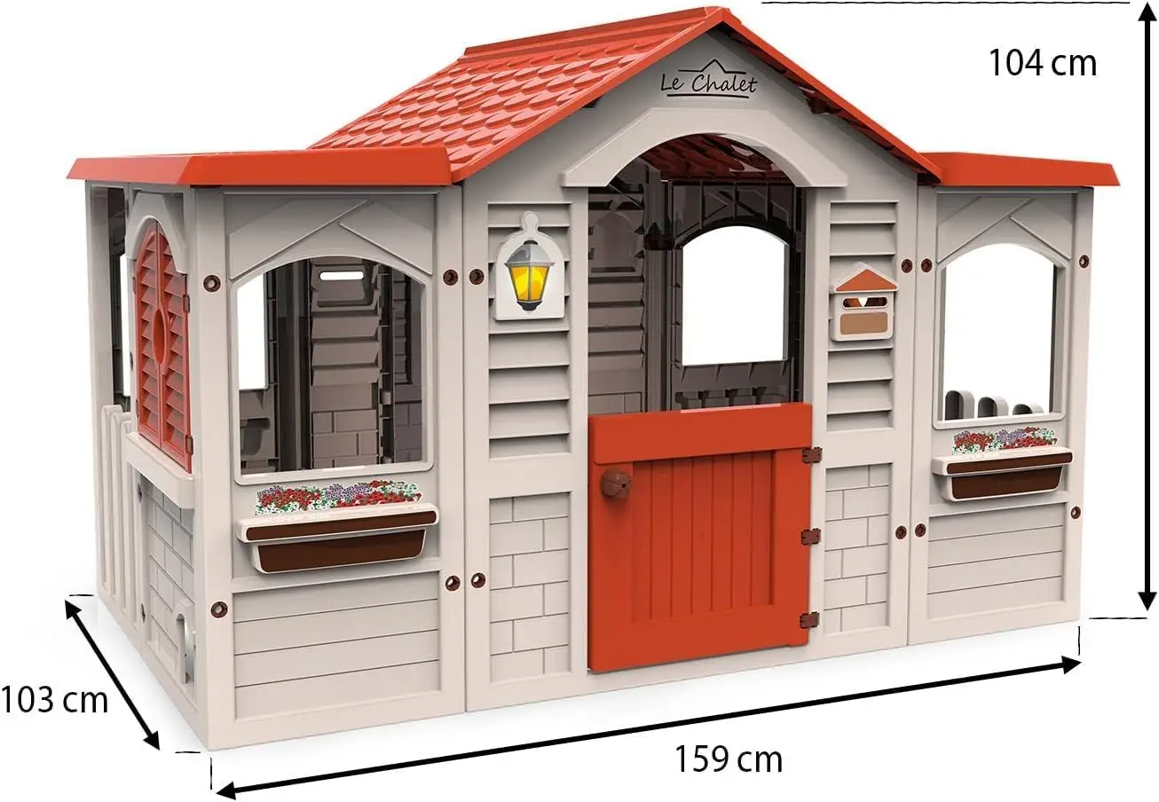 Le Chalet Grand Cottage Playhouse for Kids, Indoor & Outdoor, Easy Assembly, Fun Features, Durable Plastic