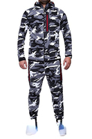 Men's Outdoor Camouflage Set, A Two - Piece Set Including A Casual Sports and Mountaineering Hooded Sweatshirt and Long Trousers