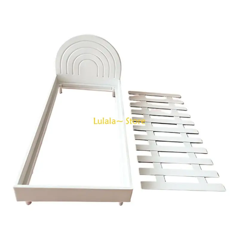 Y4QA 1/12 Doll House Bed Frame Model Figure Modern Accessory Realistic Furniture Props
